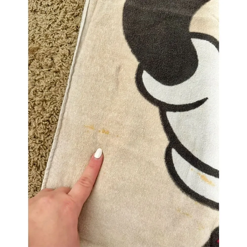 Vintage style Mickey Mouse Beach towel - 53x29.5 inches - grey, black, white, an